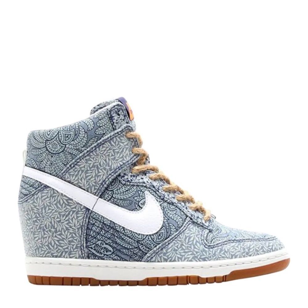Nike x Liberty of London Dunk Sky Hi QS 'Blue Recall' with hidden wedge heel 9